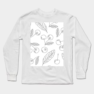 Black white berries cherries Long Sleeve T-Shirt